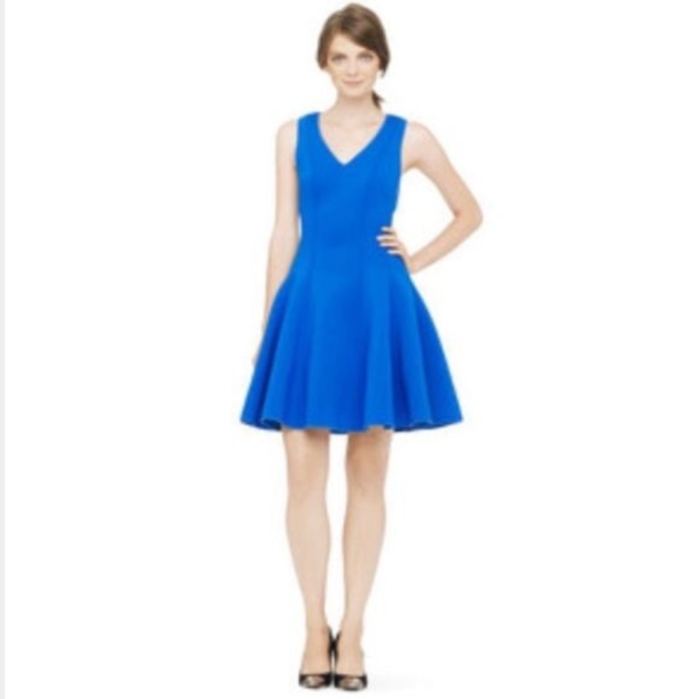 Club Monaco Blue Scuba Neoprene Fit & Flare Dress